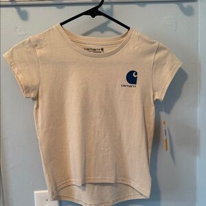 Carhartt Kids Beige Tee with Blue Logo